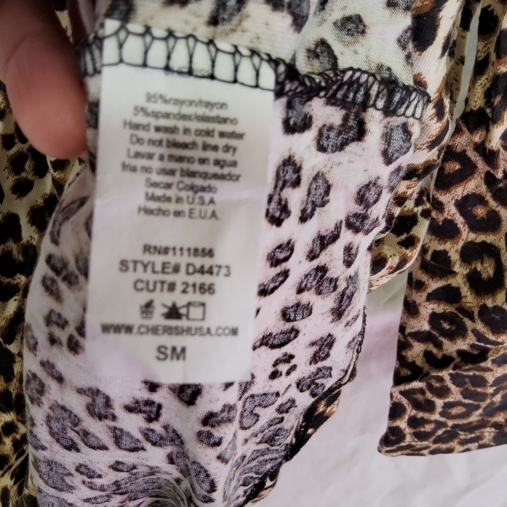 cherish women's size SM cheetah print tunic excellent condition - Picture 3 of 4